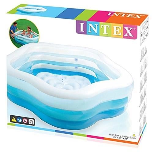 Intex Piscine Gonflable Enfant Bleue En Forme Detoile 185 X 180 X 53 Cm