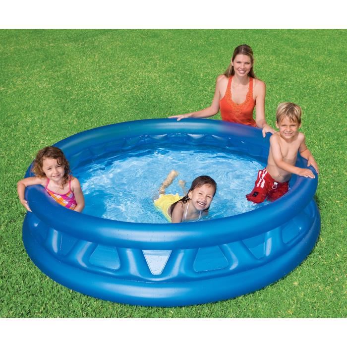 Piscine Gonflable Ronde Soft Side Pool Pour Enfant Et Famille Intex 188x46cm Capacite 666l Bleu