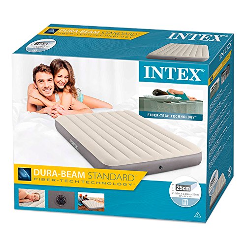 Matelas Gonflable Intex Reine Faisceau Unique 203x152x25 Cm 2 Places Dura Haut