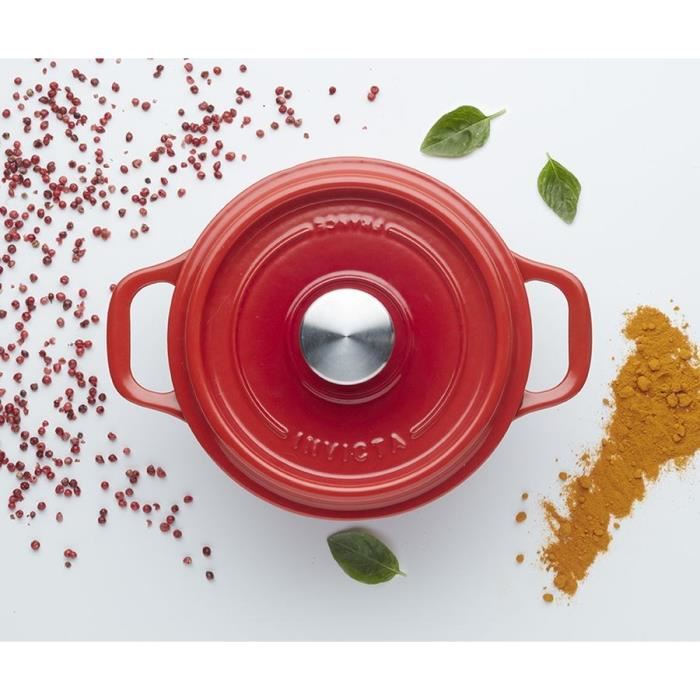 Invicta Cocotte Ronde - Ø 18 Cm - Rubis - Tous Feux Dont Induction