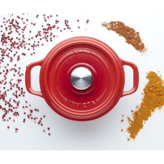 Invicta Cocotte Ronde - Ø 18 Cm - Rubis - Tous Feux Dont Induction