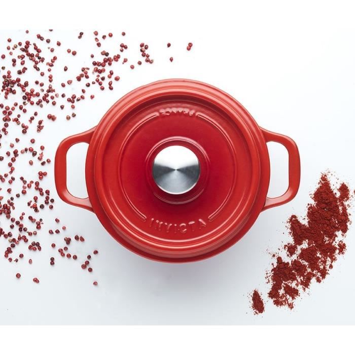 Invicta Cocotte Ronde - Ø 18 Cm - Rubis - Tous Feux Dont Induction