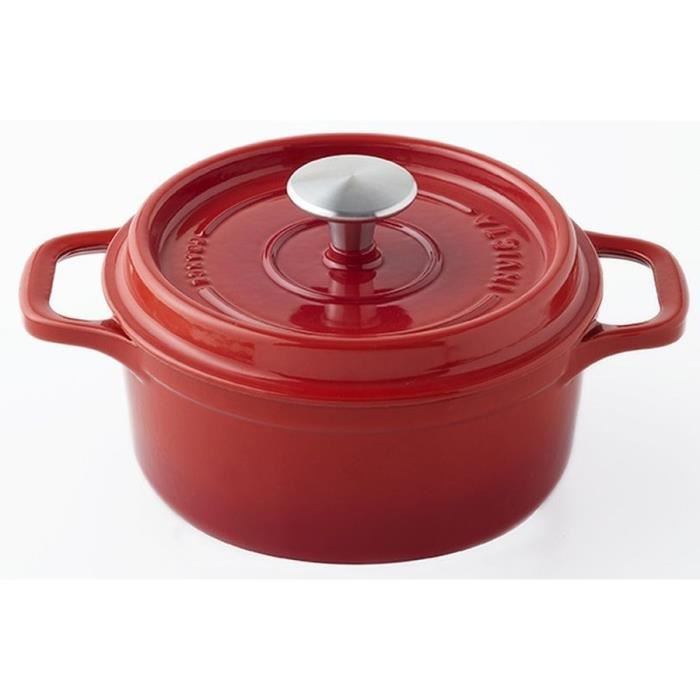 Cocotte Ronde Invicta En Fonte Emaillee Rubis 32cm