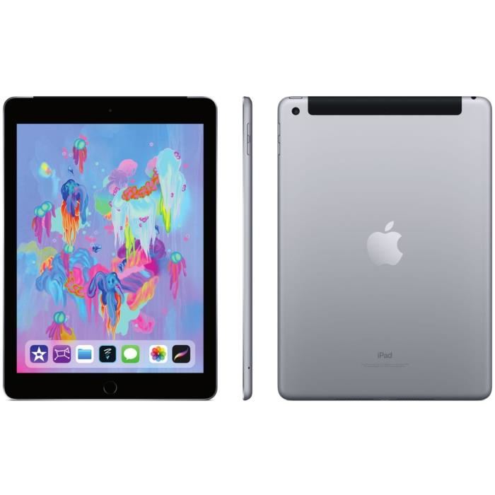 Apple - 9,7 Ipad Retina (6eme Generation) - Wifi + Cellulaire 128go - Gris Sideral