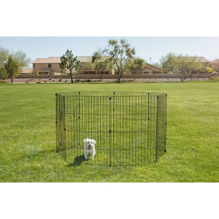 Iris Ohyama Parc A Chiot Enclos Dexterieur Connecteurs De Montage Modulable Pour Chien Wire Pet Circle Noir