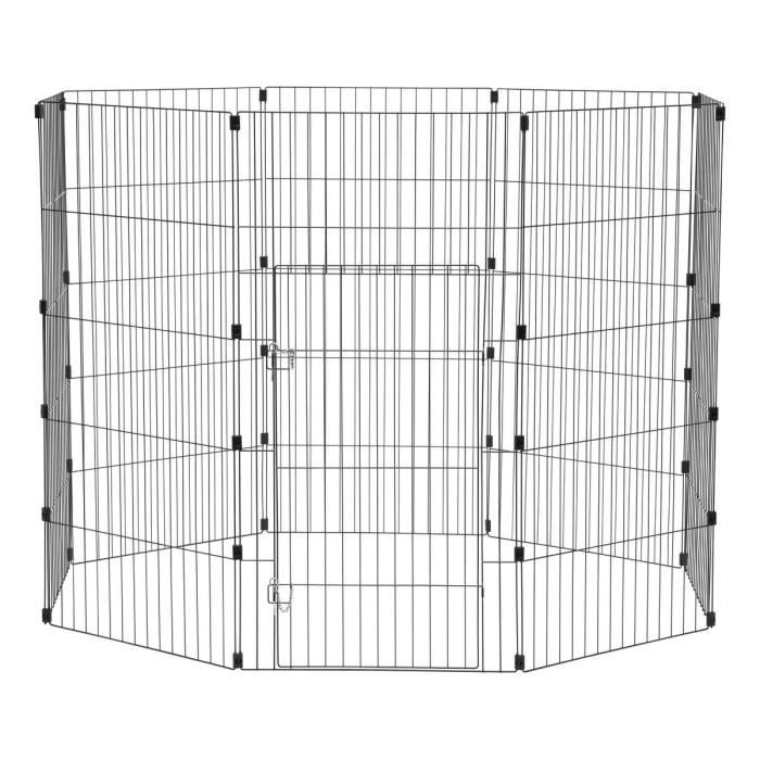 Iris Ohyama Parc A Chiot Enclos Dexterieur Connecteurs De Montage Modulable Pour Chien Wire Pet Circle Noir