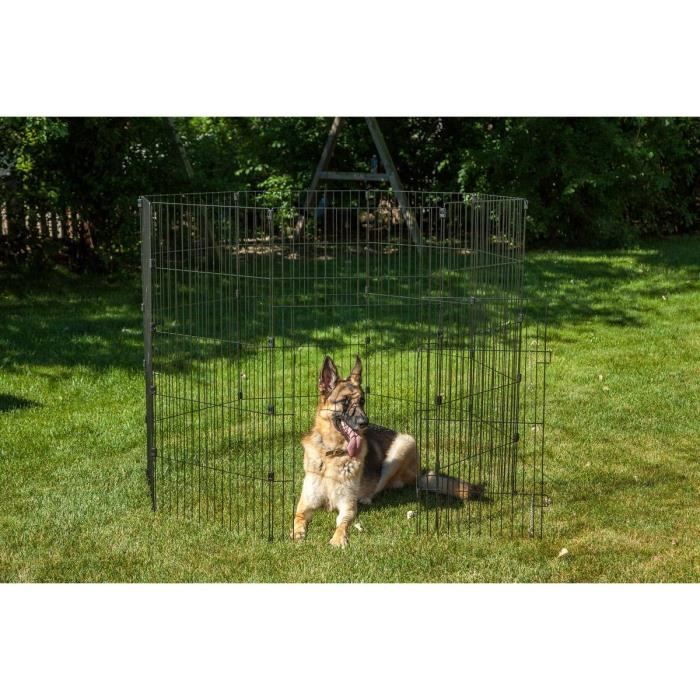 Iris Ohyama Parc A Chiot Enclos Dexterieur Connecteurs De Montage Modulable Pour Chien Wire Pet Circle Noir