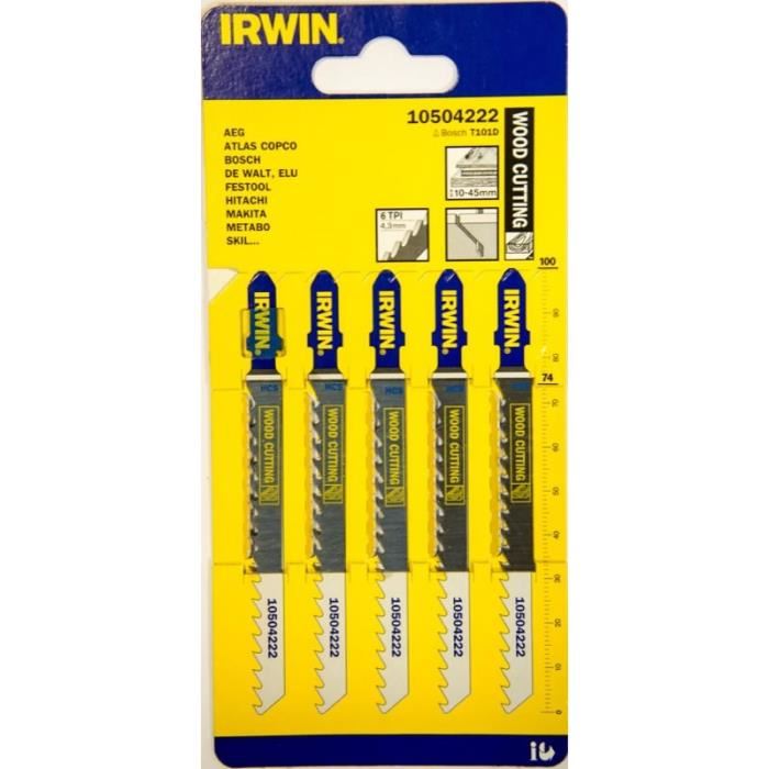 Irwin Lame De Scie Sauteuse Hcs Bois 100 Mm ; Irwin Tools (10504222)