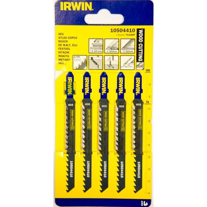 Irwin Lame De Scie Sauteuse Hcs Bois 100 Mm ; Irwin Tools (10504410)