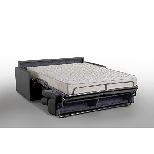 Canape Convertible Express 3 Places En Tissu Tweed Bleu Marine Couchage 140cm Epaisseur Matelas 18cm Eclipse