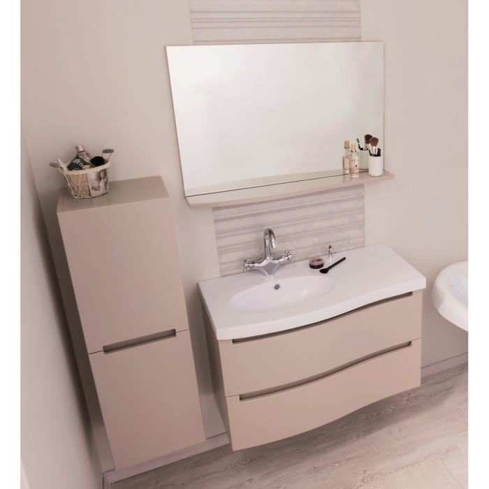 Italo Colonne De Salle De Bain L 30 Cm Taupe Et Blanc Laque