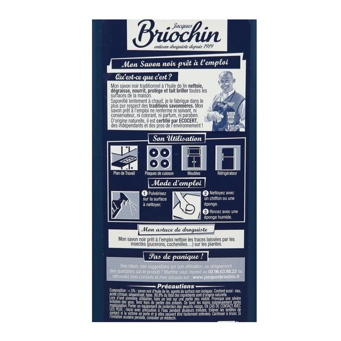 BRIOCHIN Savon noir pret a l'emploi - 750 ml - A l'huile de lin