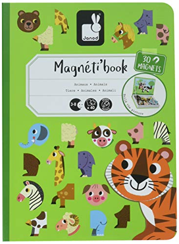 Jeu Educatif - Magnetibook Animaux - Janod - J02723 - Vert - Peluche - Des 3 Ans