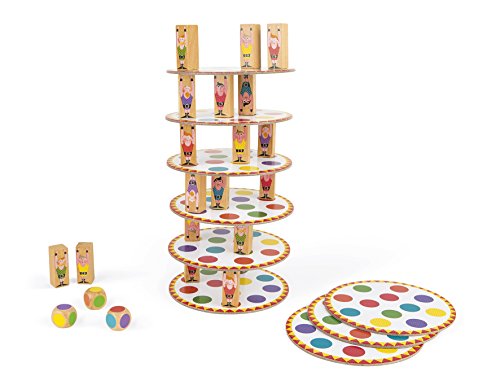 Jeu Dadresse Janod - Acrobat - Pour Enfants De 5 Ans Et Plus - Tour De Pions En Bois Multicolores