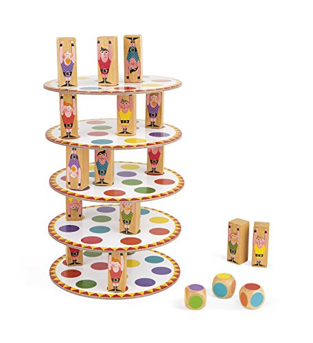 Jeu Dadresse Janod - Acrobat - Pour Enfants De 5 Ans Et Plus - Tour De Pions En Bois Multicolores