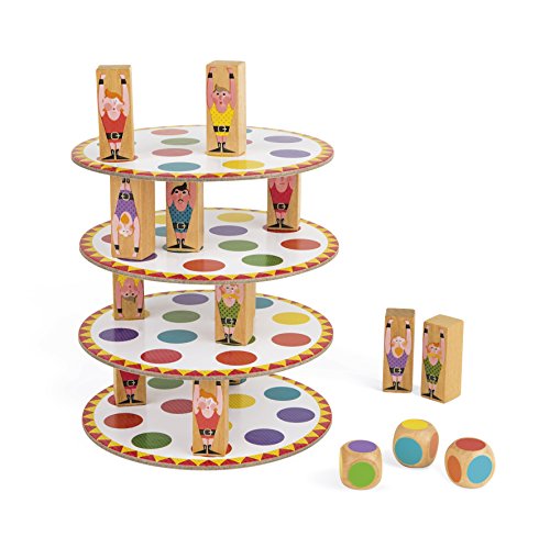 Jeu Dadresse Janod - Acrobat - Pour Enfants De 5 Ans Et Plus - Tour De Pions En Bois Multicolores