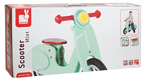 Draisienne Scooter Mint Janod Pour Enfants De 3 Ans Et Plus Style Retro Reglable En Hauteur Roues Silencieuses