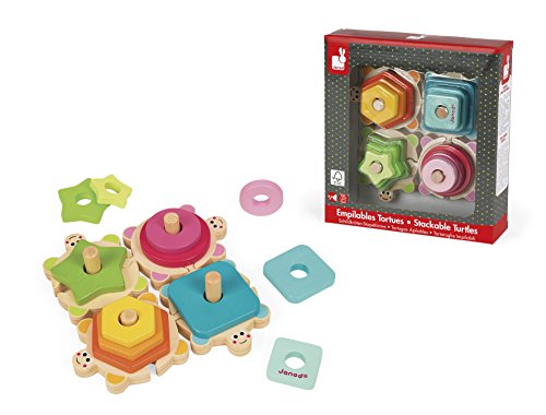 Janod Tortues Des Formes I Wood Bois Jouet Deveil En Bois Pour Bebe De 18 Mois A 4 Ans
