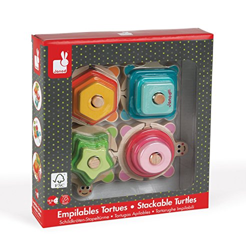 Janod Tortues Des Formes I Wood Bois Jouet Deveil En Bois Pour Bebe De 18 Mois A 4 Ans