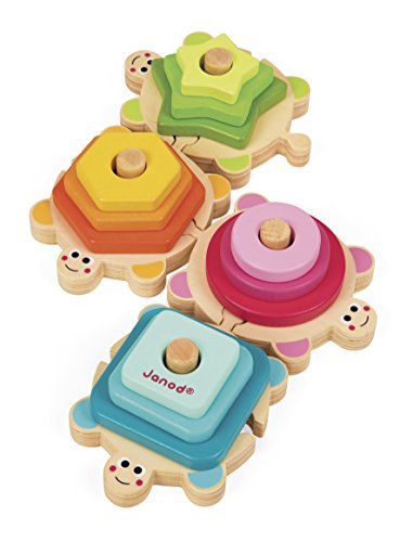 Janod Tortues Des Formes I Wood Bois Jouet Deveil En Bois Pour Bebe De 18 Mois A 4 Ans