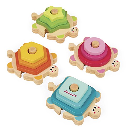 Janod Tortues Des Formes I Wood Bois Jouet Deveil En Bois Pour Bebe De 18 Mois A 4 Ans