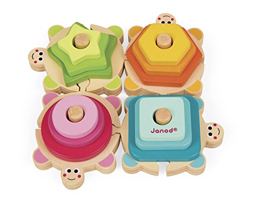 Janod Tortues Des Formes I Wood Bois Jouet Deveil En Bois Pour Bebe De 18 Mois A 4 Ans