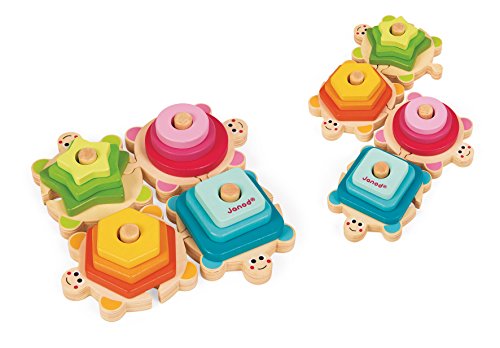 Janod Tortues Des Formes I Wood Bois Jouet Deveil En Bois Pour Bebe De 18 Mois A 4 Ans