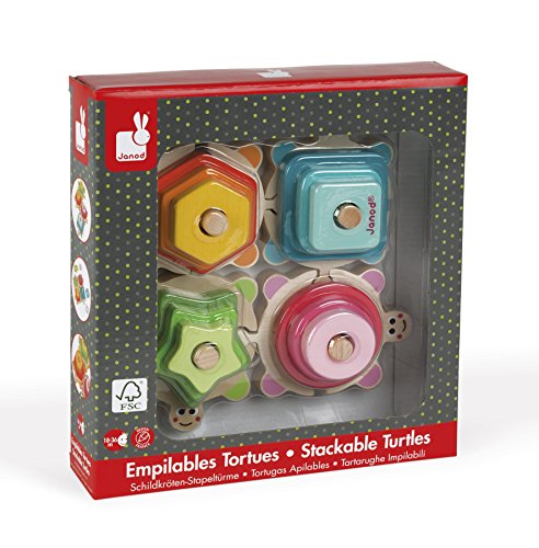 Janod Tortues Des Formes I Wood Bois Jouet Deveil En Bois Pour Bebe De 18 Mois A 4 Ans