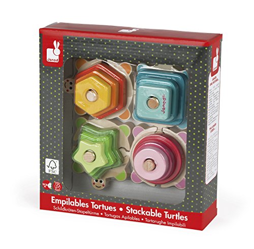 Janod Tortues Des Formes I Wood Bois Jouet Deveil En Bois Pour Bebe De 18 Mois A 4 Ans