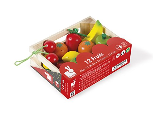 Janod Cagette De 12 Fruits Bois Des 3 Ans
