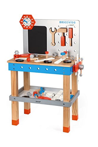 Etabli Magnetique Geant Brico'kids - Janod - Bois - 40 Accessoires - Evolutif