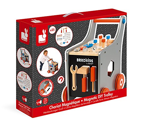 Chariot Magnetique Brico Kids - Janod - J06478 - Orange - Bois - Des 18 Mois