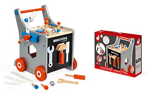 Chariot Magnetique Brico Kids - Janod - J06478 - Orange - Bois - Des 18 Mois
