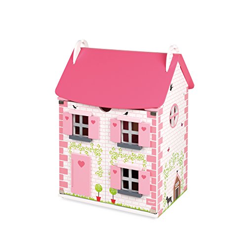 Maison De Poupees Mademoiselle - Janod - Bois - 3 Etages - Accessoires En Bois