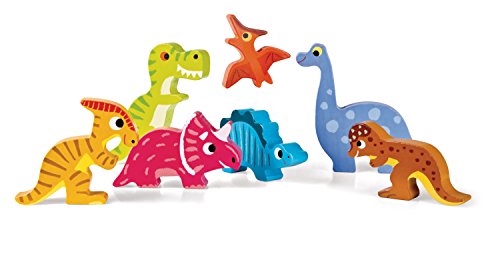 Puzzle Dinosaures 7 Pcs En Bois Janod Des 18 Mois