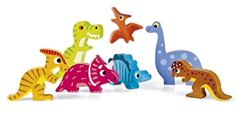 Puzzle Dinosaures 7 Pcs En Bois Janod Des 18 Mois