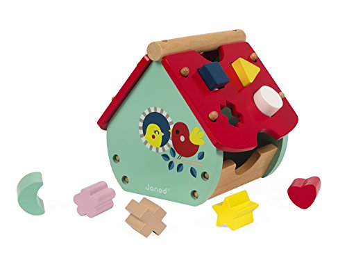 Janod - Maison A Formes Baby Forest (bois) - Jouet Educatif - Rouge - Des 18 Mois
