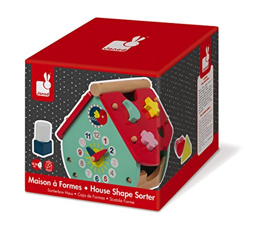 Janod - Maison A Formes Baby Forest (bois) - Jouet Educatif - Rouge - Des 18 Mois