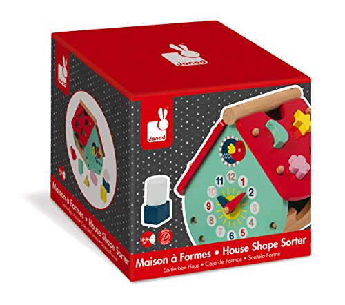 Janod - Maison A Formes Baby Forest (bois) - Jouet Educatif - Rouge - Des 18 Mois
