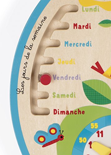 Calendrier Educatif En Bois Janod - Au Fil Du Temps - Apprendre Les Jours, Dates, Saisons, Heure Et Meteo