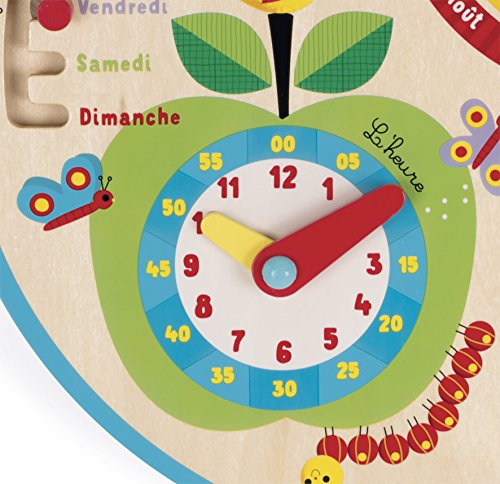 Calendrier Educatif En Bois Janod - Au Fil Du Temps - Apprendre Les Jours, Dates, Saisons, Heure Et Meteo