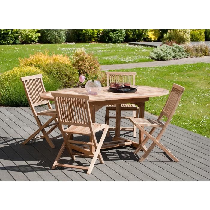 Lot De 2 Chaises Pliantes En Teck Massif