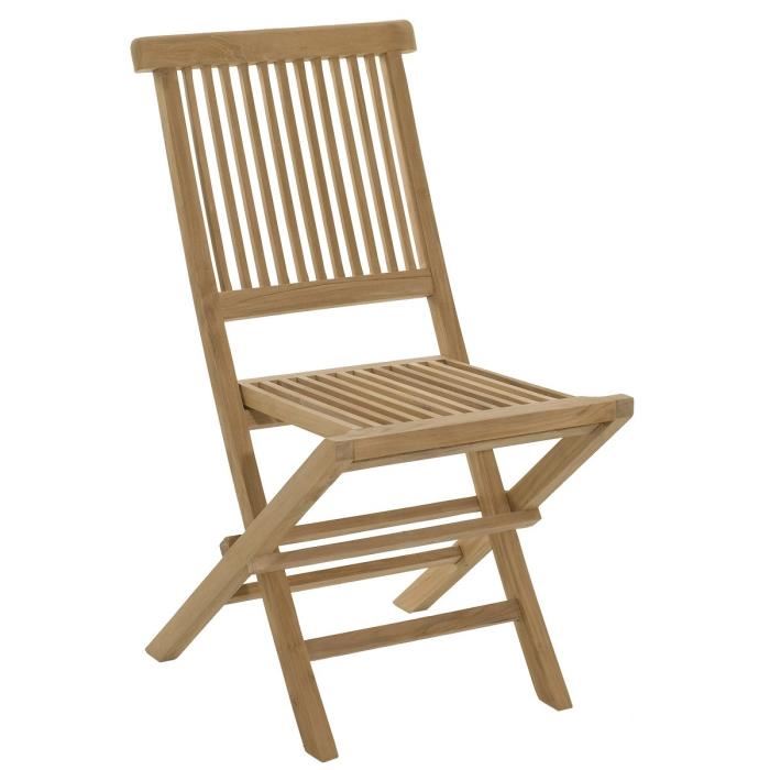 Lot De 2 Chaises Pliantes En Teck Massif