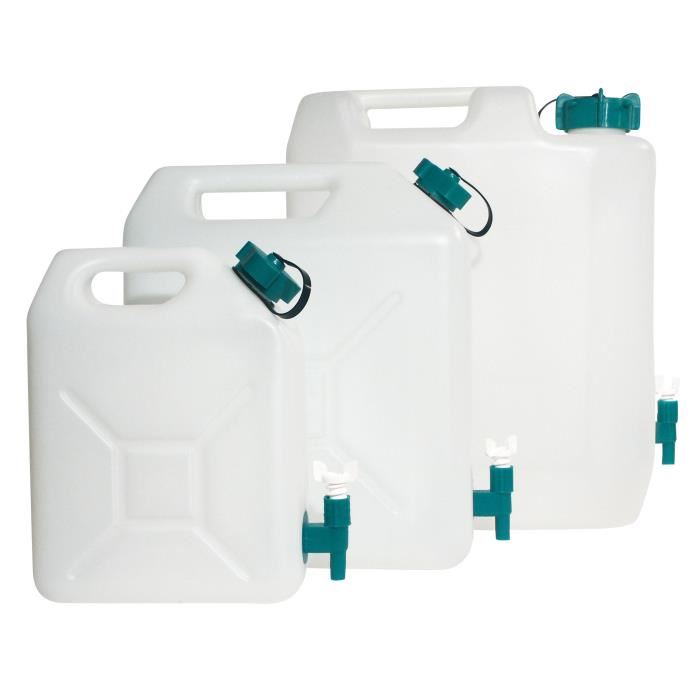 Jerrycan Extra Fort Marque Avec Robinet Eau Propre 5 Litres Blanc Et Vert Camping Car