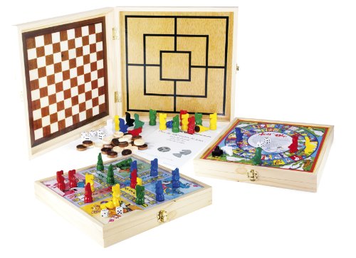 Jeujura Coffret Bois 100 Jeux De Societe Traditionnels