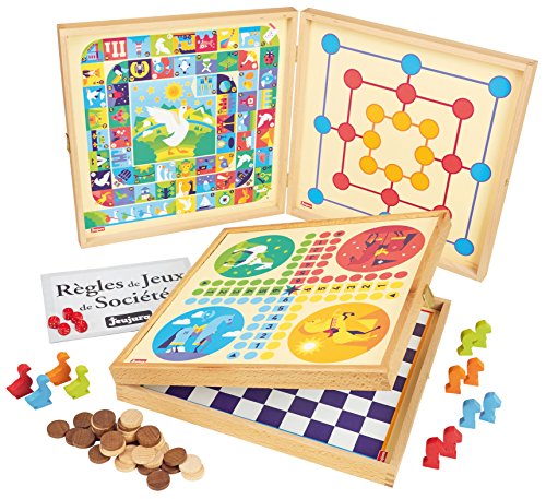 Coffret De Jeux Classiques Jeujura 50 Regles Pions En Bois Des 3 Ans