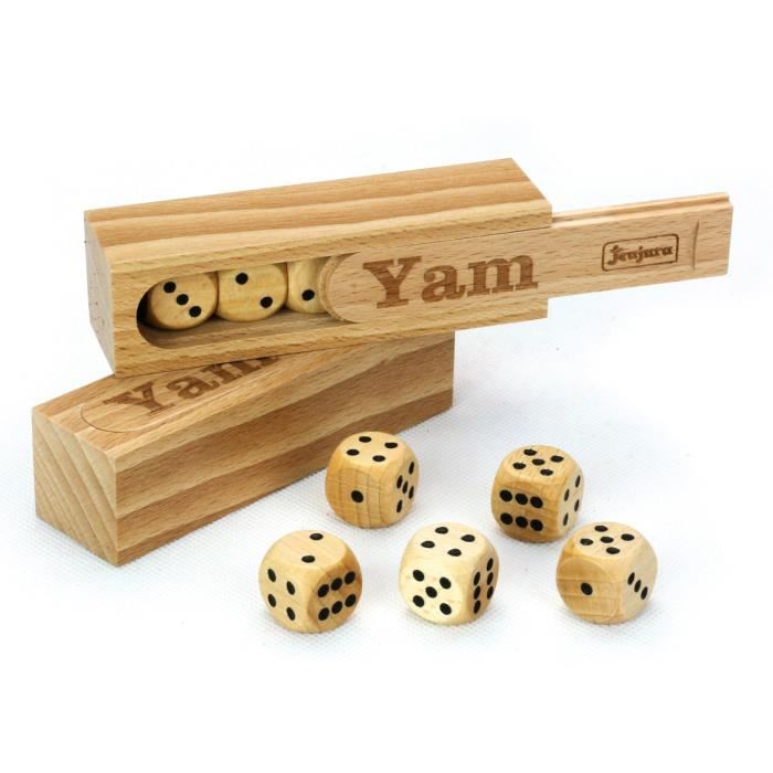 Jeujura - Coffret En Bois - Yam - 5 Des En Hetre