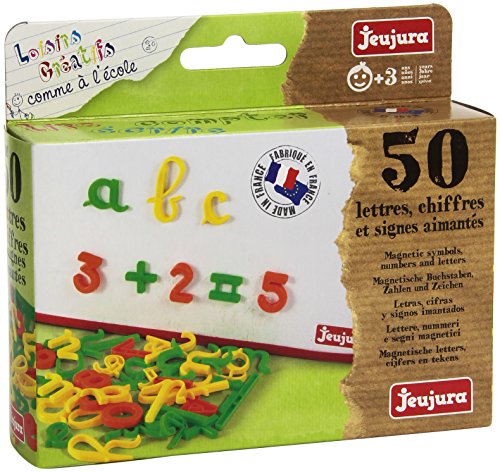 Jeujura Coffret 50 Lettres Magnetiques Cursives Chiffres Et Signes Pour Tableau