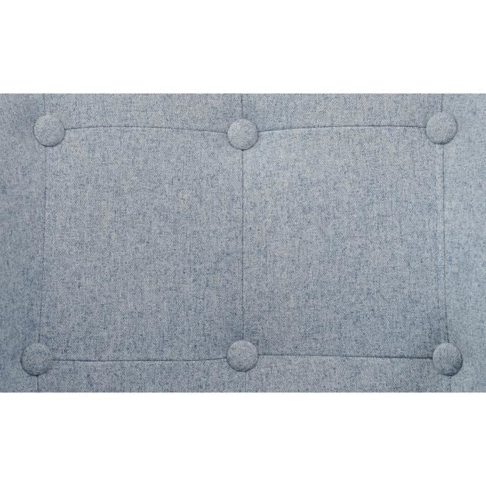 Joyce Fauteuil Pieds Bois Hevea Massif - Tissu Effet Feutrine - Bleu - Scandinave - L 70 X P 64 Cm