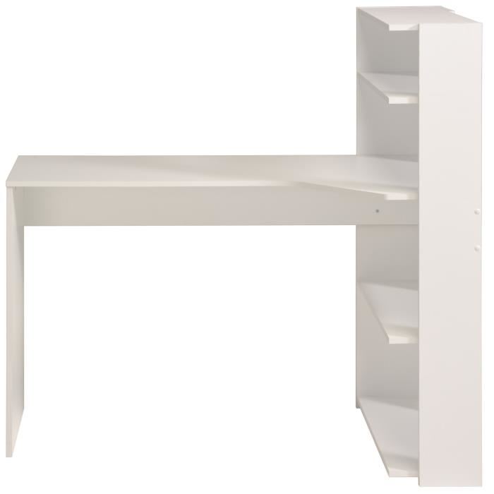 JUNE Bureau dangle contemporain decor blanc L 122 cm